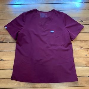 Figs scrub top XL maroon